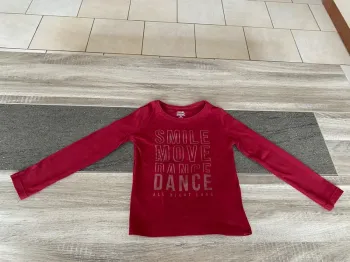 T shirt manches longues 5 ans bordeaux Kiabi