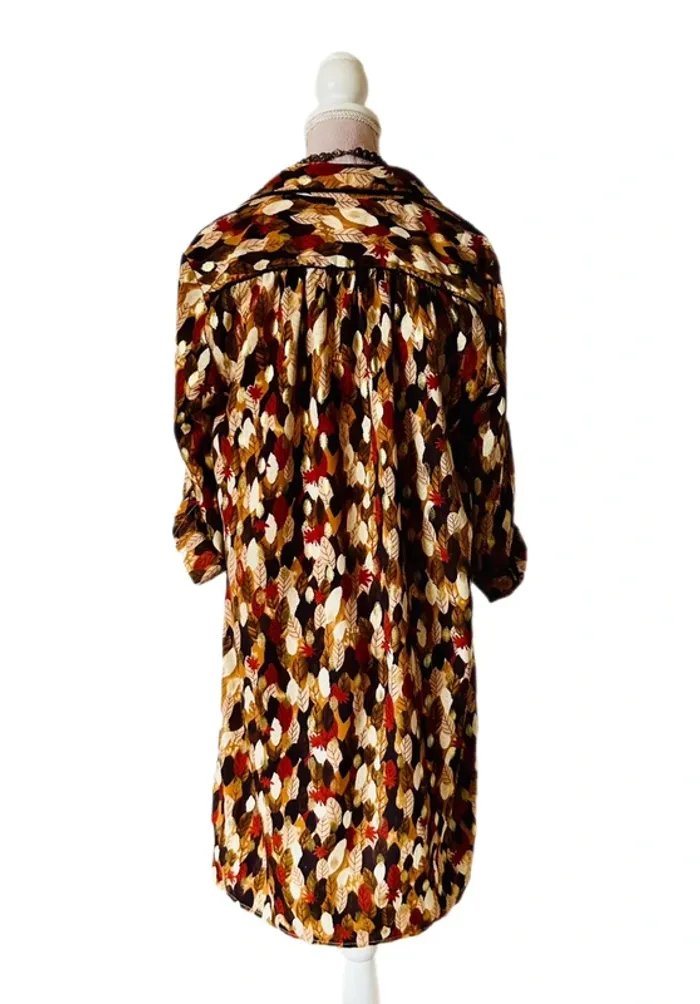 🍁Robe tunique automnale feuillage doré Boho chic S/36 Autumn gold leaf dress tunic🍁 - photo numéro 8