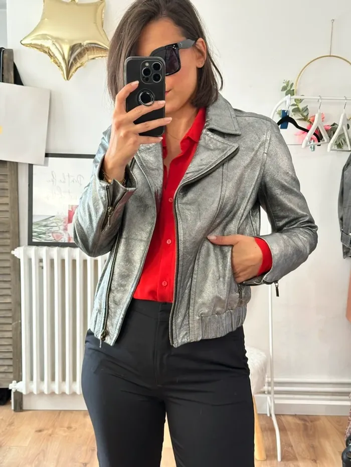 Perfecto Sandro argenté taille 36 - photo numéro 2