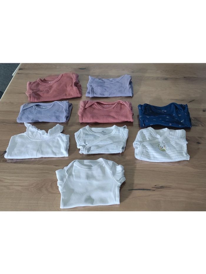 Lot 9 body bébé manches longues Zeeman Absorba 1 mois 50-56cm