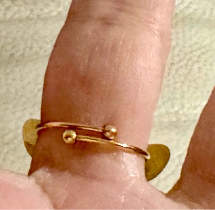 Bague réglable acier inoxydable or aigle déployé résine blanche - photo numéro 3