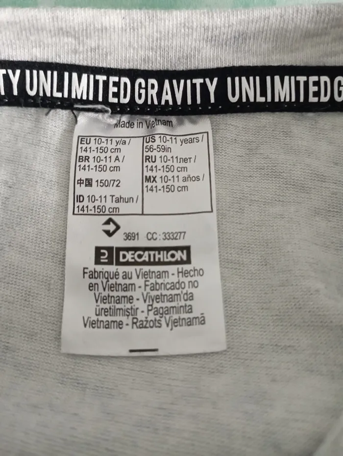 T-Shirt Gravity gris clair 10-11 ans - photo numéro 3
