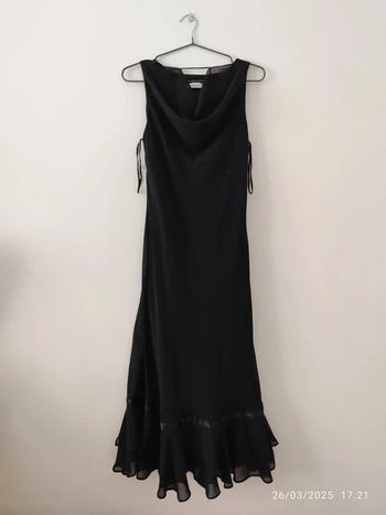 Vestido negro sin mangas básico largo talla M / L