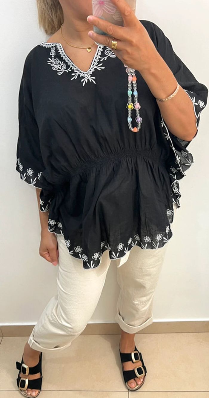 Blouse Noire Brodée Billabong - photo numéro 5