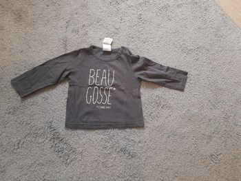 Tee shirt manches longues beau gosse 12 mois
