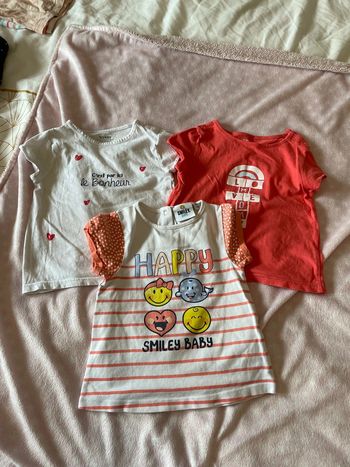 Lot tee shirt 12 mois