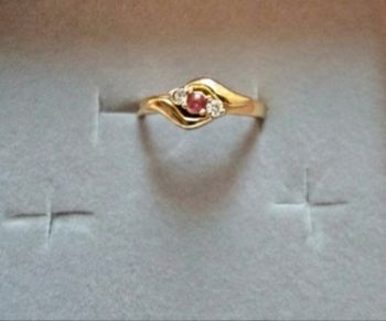 Bague plaqué or certi de pierre