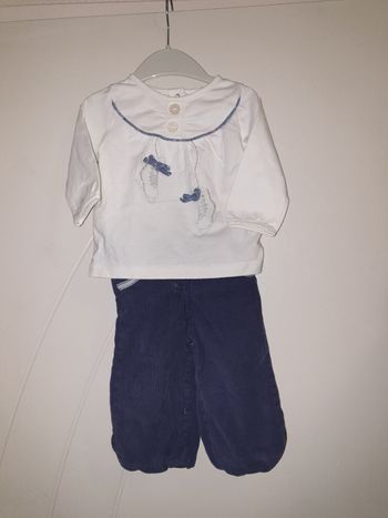 Ensemble T-shirt ML et pantalon en velours 6 mois TAO