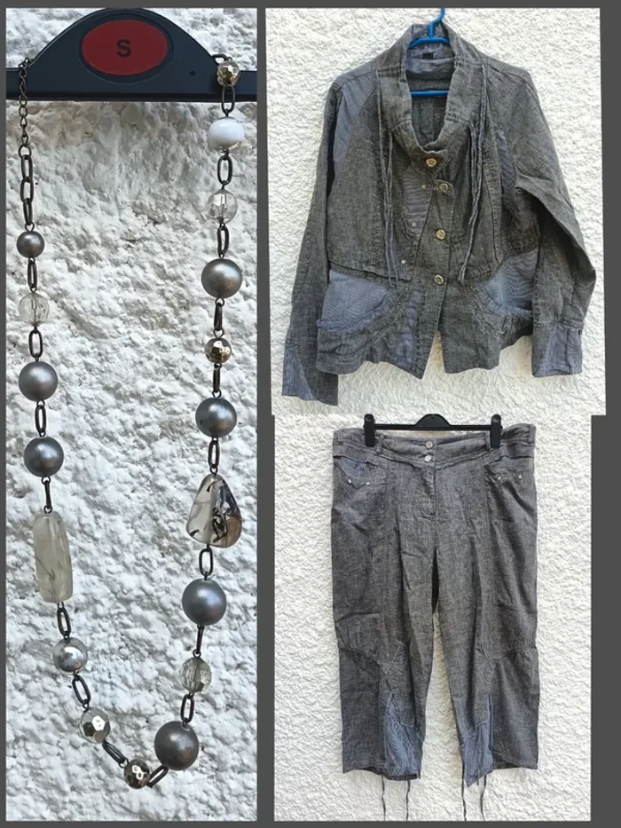 ensemble veste + pantacourt + collier Fille des Sables femme 46 / 48 - photo numรฉro 2