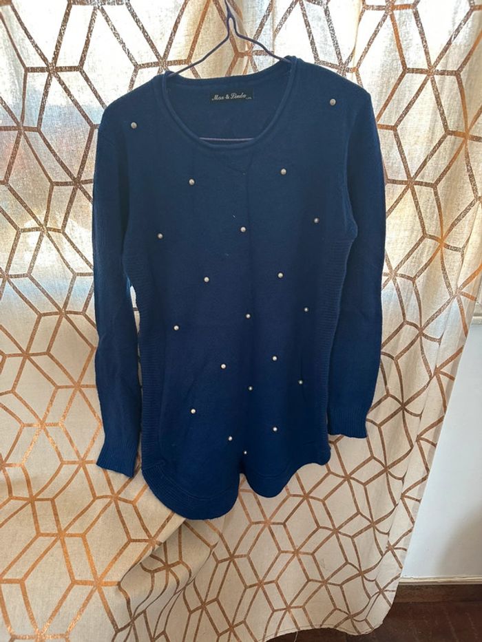 Pull long femme à perle taille L/XL