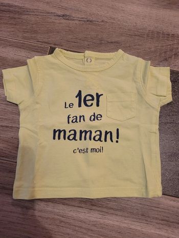 Tee-shirt manches courtes fermeture sur l arrière- gemo 3 mois
