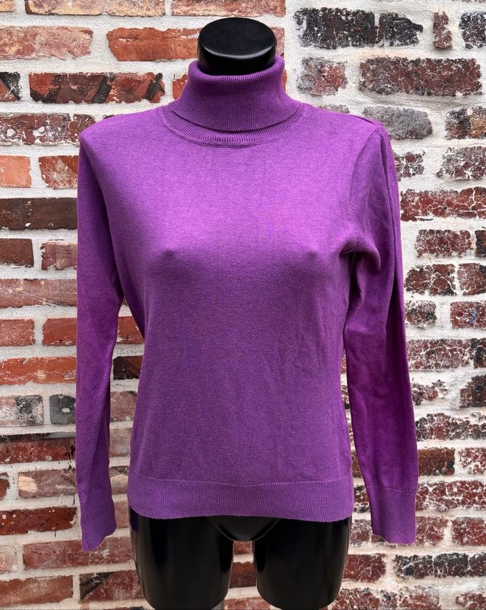 Pull col roulé violet T38 • Yessica
