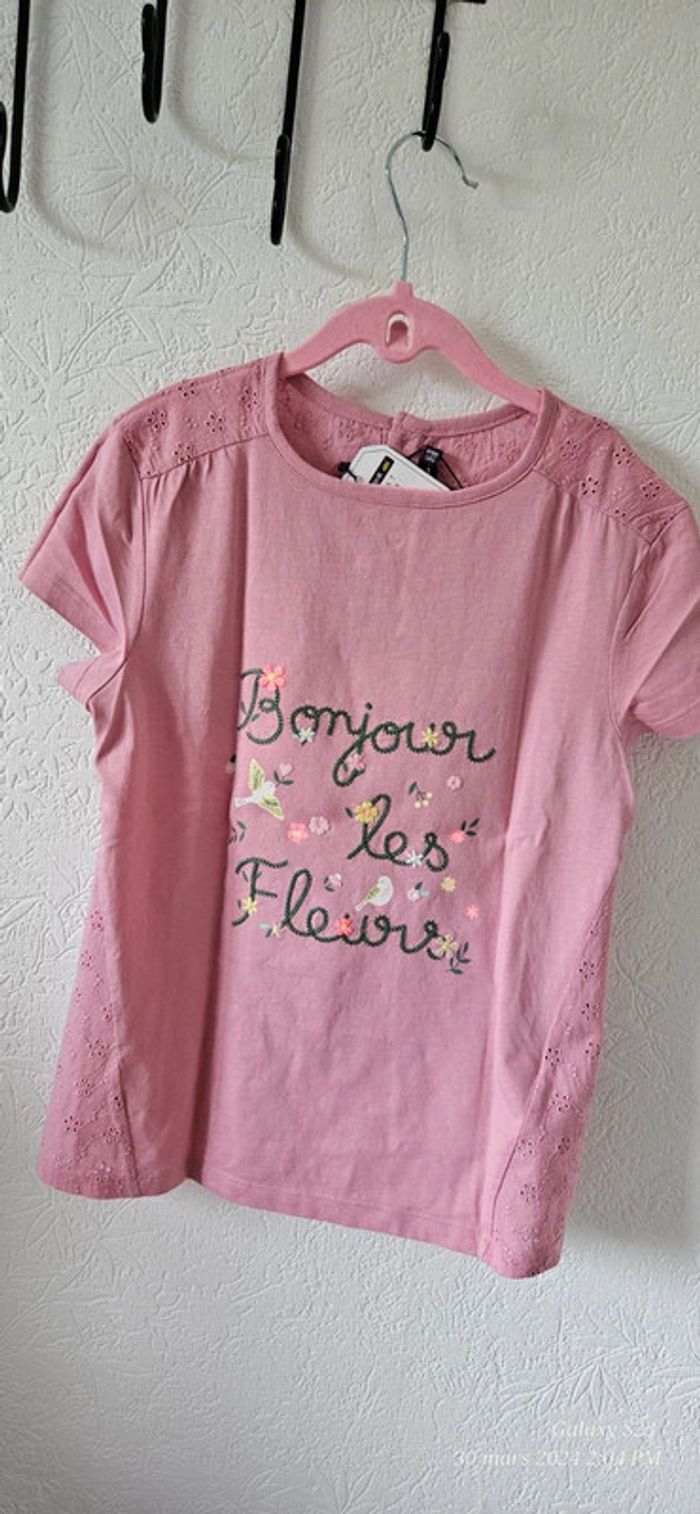 Tee-shirt manches courtes dos broderie anglaise 11A sgmj - photo numéro 2