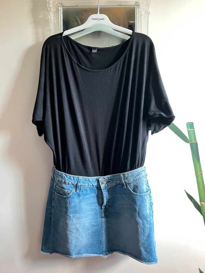 Ensemble Jupe en Jean + T-shirt noir Pimkie – Taille 40 - photo numéro 3