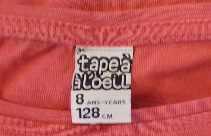 Tee-shirt manches longues rose TAO taille 8 ans - photo numéro 3