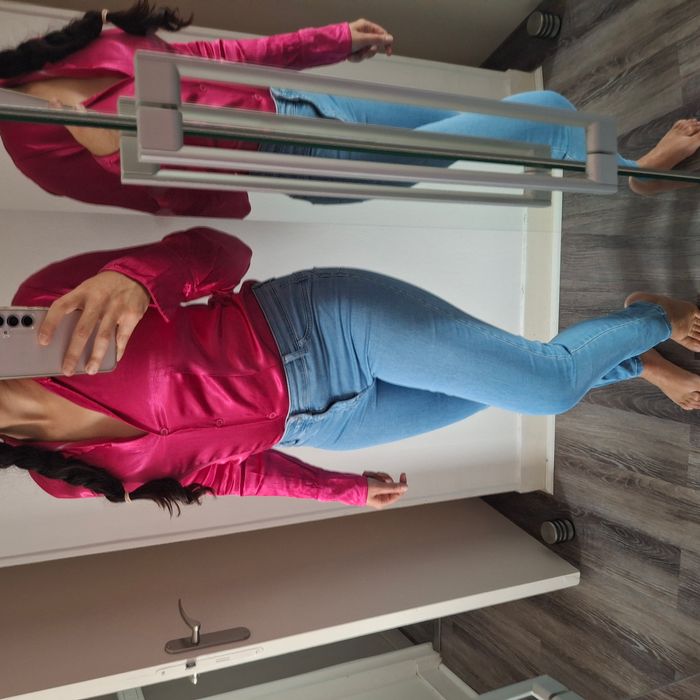 Chemise femme fuchsia effet satiné à manches longues - Taille 36 - Primark - photo numéro 8