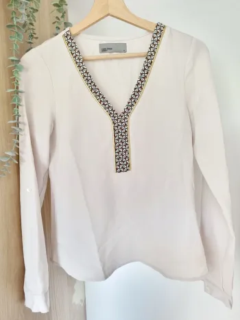 Blouse crème ethnique