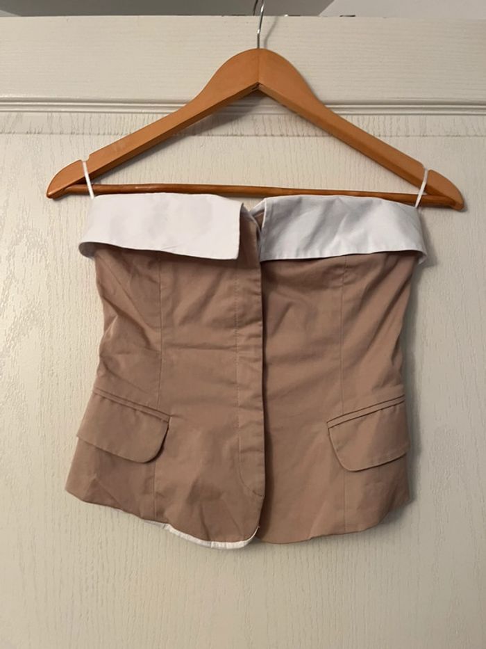Bustier marron et blanc marque Zara taille xs
