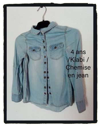 4 ans kiabi chemise en jean bleu clair toutes saisons /Excellent état