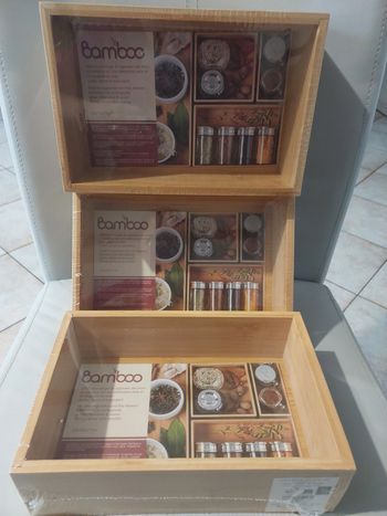 Lot boîtes bambou