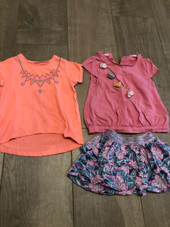 Lot 2 t-shirt et 1 jupe