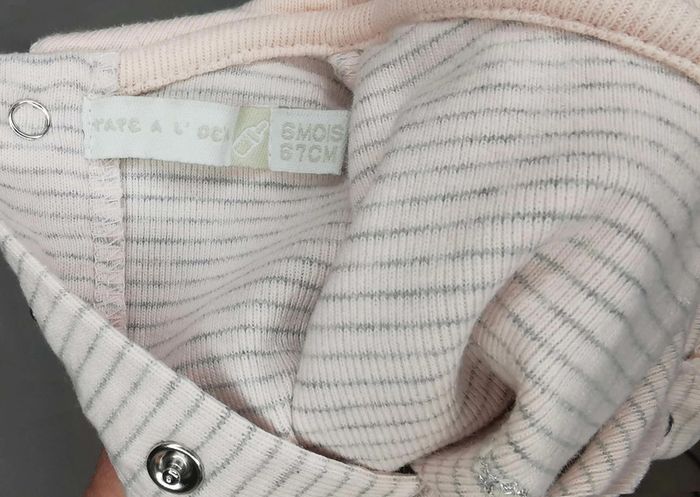 Ensemble 👣 3pieces,  pull  dpam,  pantalon  velours  okide, bodie col  claudine tao,  6mois/67cm - photo numéro 11