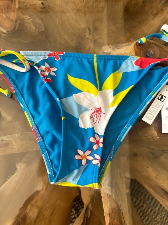 Bas de maillot de bain Roxy bleu fleurs - photo numéro 2