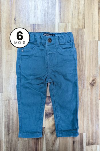 Pantalon jeans vert - Taille réglable - Bébé 6 mois