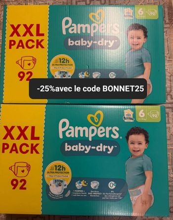 Deux XXL carton de couches pampers taille 6 normal