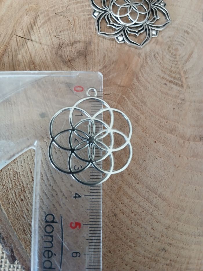 Lot de 5 pendentif fleur de vie attrape rêve - photo numéro 3
