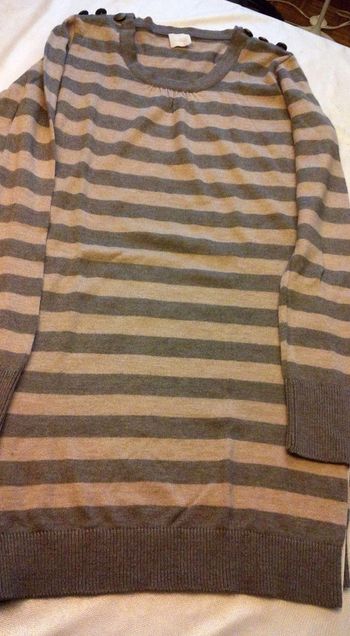 Robe pull T36 marron et beige