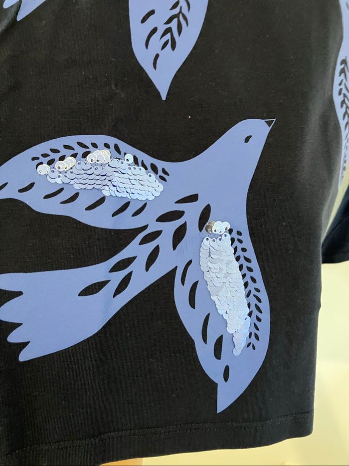 Haut bleu marine oiseaux 6 ans DPAM - photo numéro 3