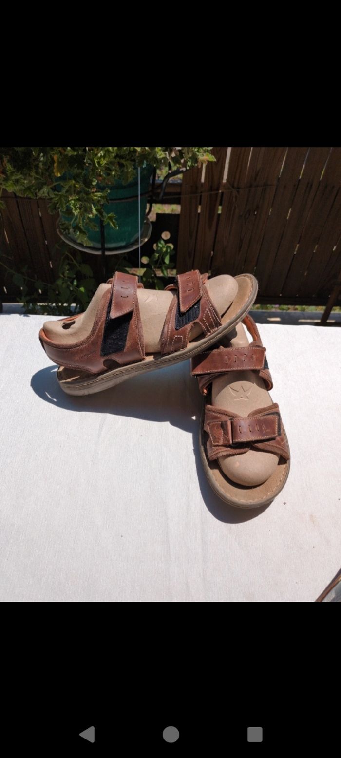 Sandales scratch en cuir homme 44