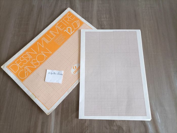 23 feuilles papiers millimétré Canson