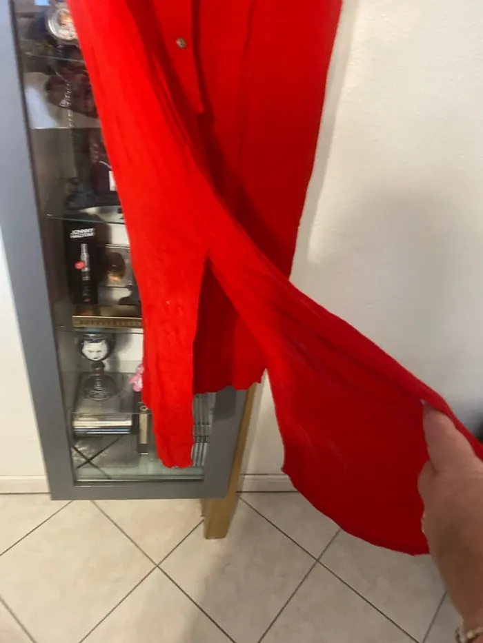 tunique longue fendu rouge 50 M&S mode - photo numéro 4