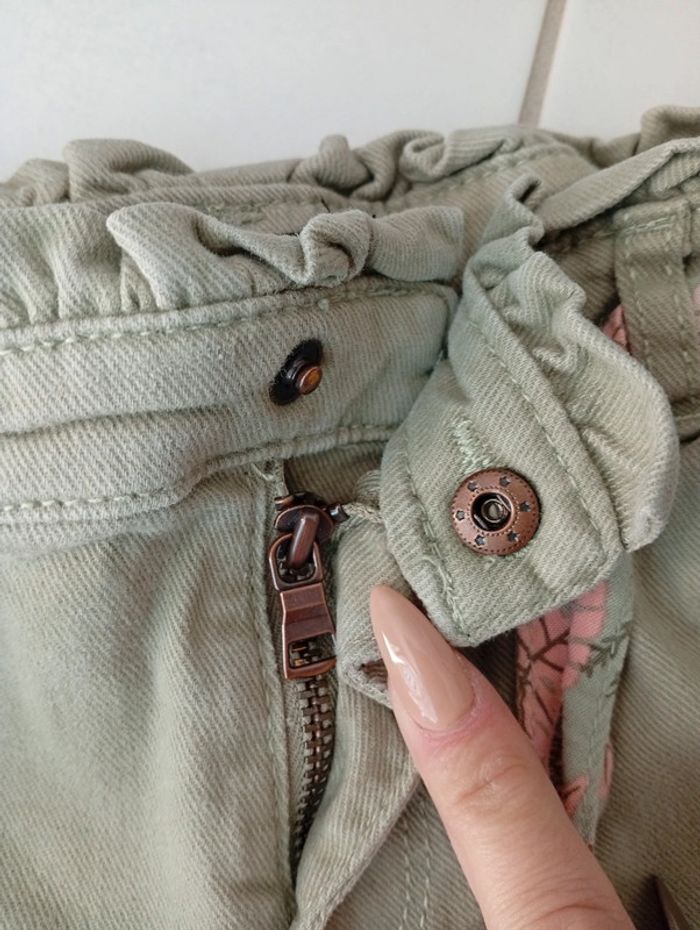 Short en jean kaki In Extenso taille 5 ans - photo numéro 4