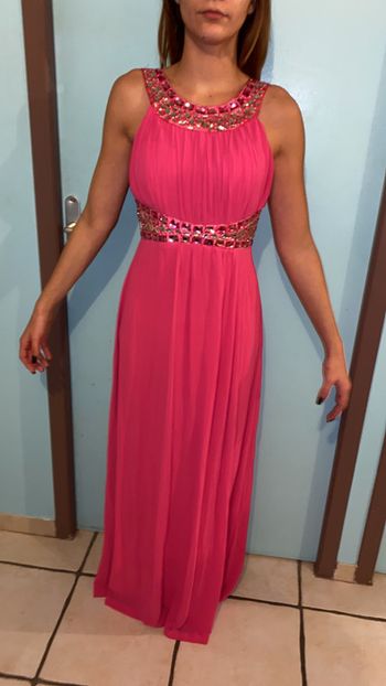 Robe longue rose