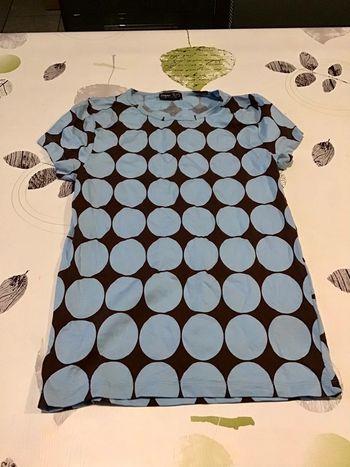 T-shirt femme bleu clair et marron taille S marque Me&i