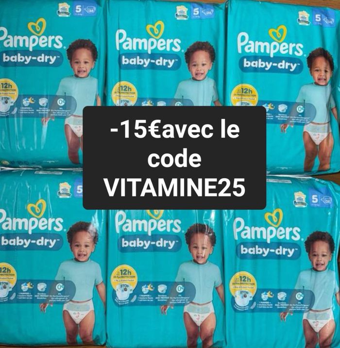 Six pack de couches Pampers taille 5 normal