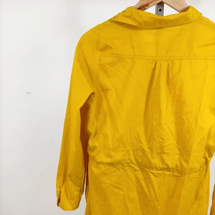 Robe chemise jaune moutarde Beauty Fashion col à strass ceinture T40 100 % polyester A1269 - photo numéro 10