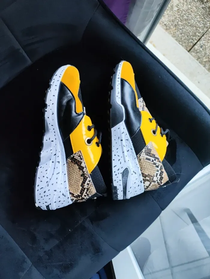 Basket femme taille 37 noir jaune - photo numéro 13
