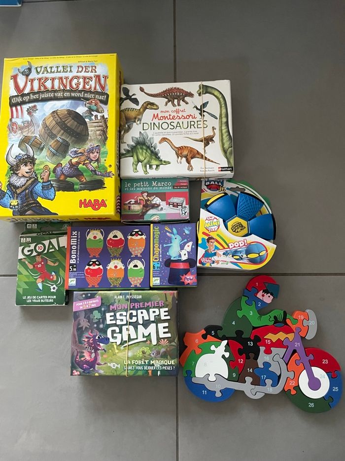 Lot 4: lot de 9 jeux jouet Djeco Nathan Haba cartes puzzle bois - photo numéro 2