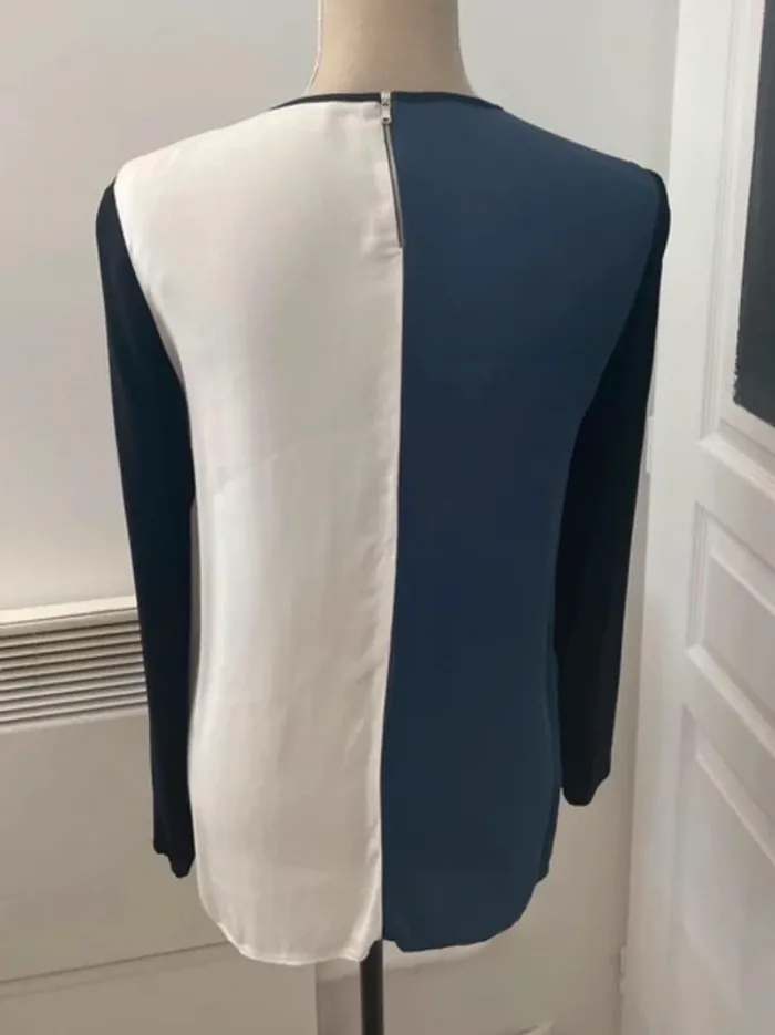 Zara Blouse haut top bleue  femme taille L/40 manches longues - photo numéro 3