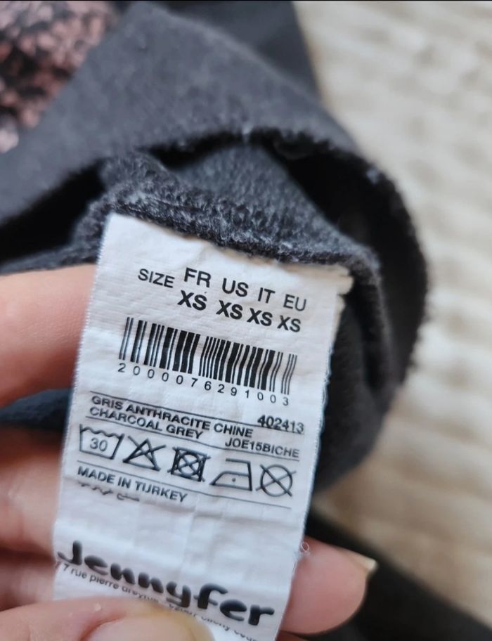 Sweat fin gris Jennyfer – Taille XS/S, motif tendance - photo numéro 5