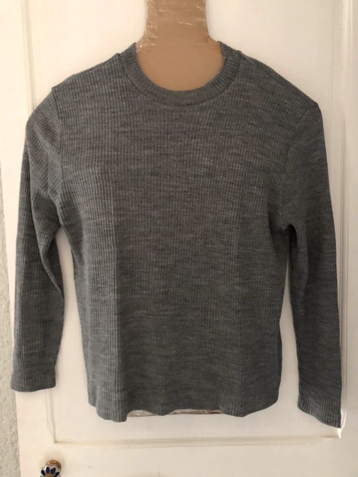 MM3- Pull gris vintage côtelé T 42-44