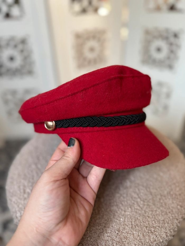 Casquette béret gavroche rouge Zara Taille S - photo numéro 3