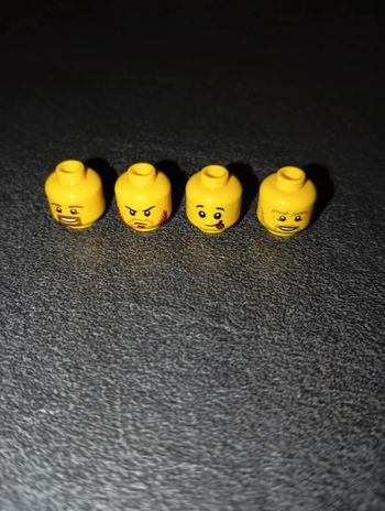 4 têtes figurines lego