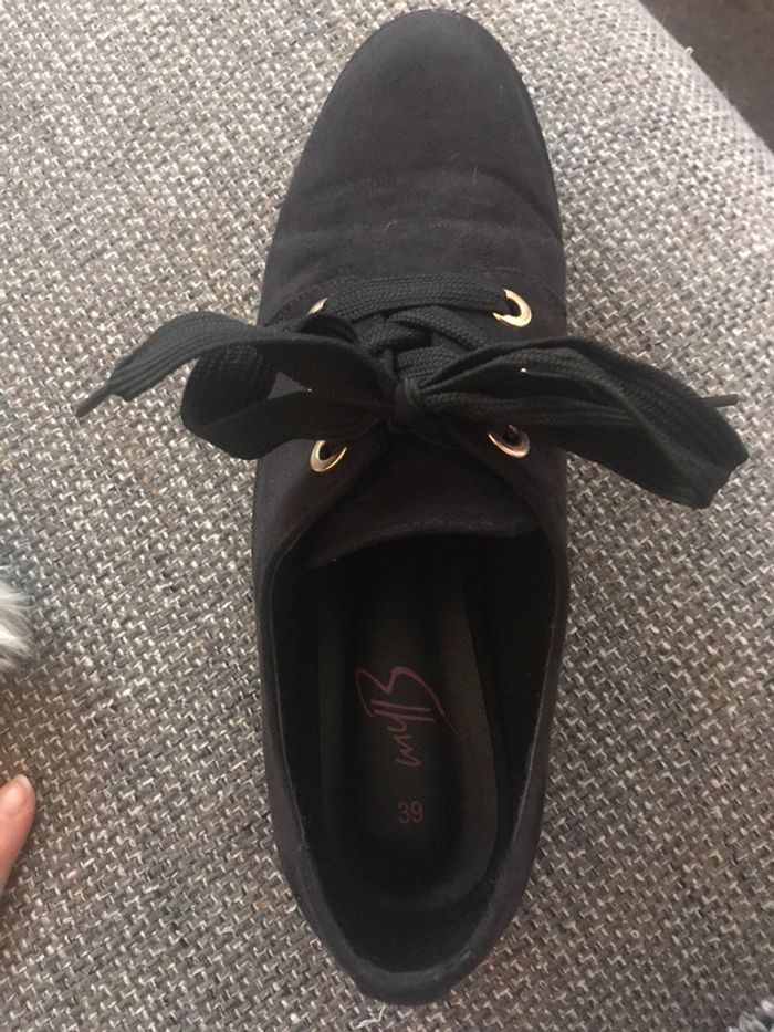 Chaussures Richelieu femme noires - T39 - photo numéro 3