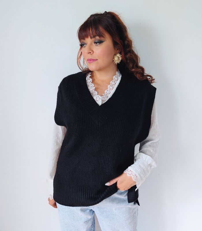 Pull sans manches oversize doux et chaud noir pour l'automne hiver marque Pimkie taille 36 S
Neuf avec étiquette - photo numéro 8