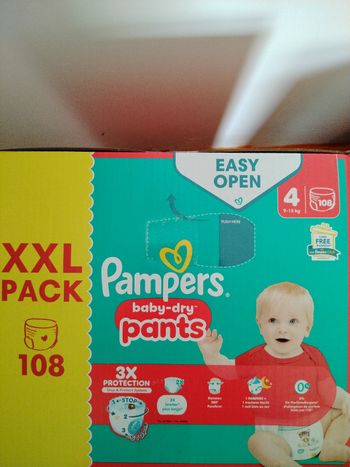 108 couches Pampers baby dry pants taille 4